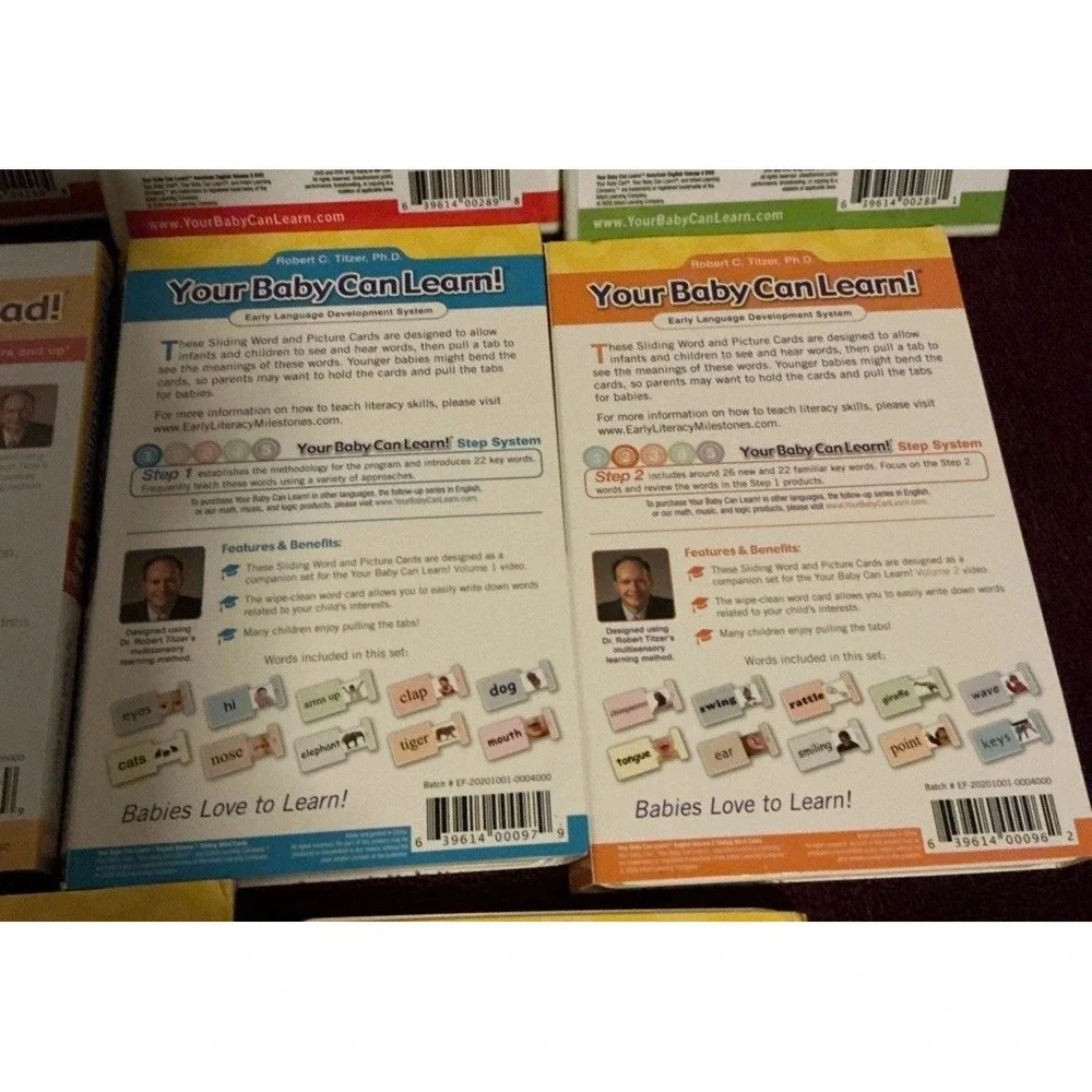 Your Baby Can Learn! American English Kit DVDs Books Sliding Teaching Cards